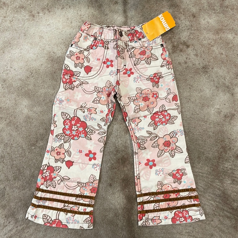NWT Girl’s GIMOS 100% Cotton Floral Pants Made in Argentina